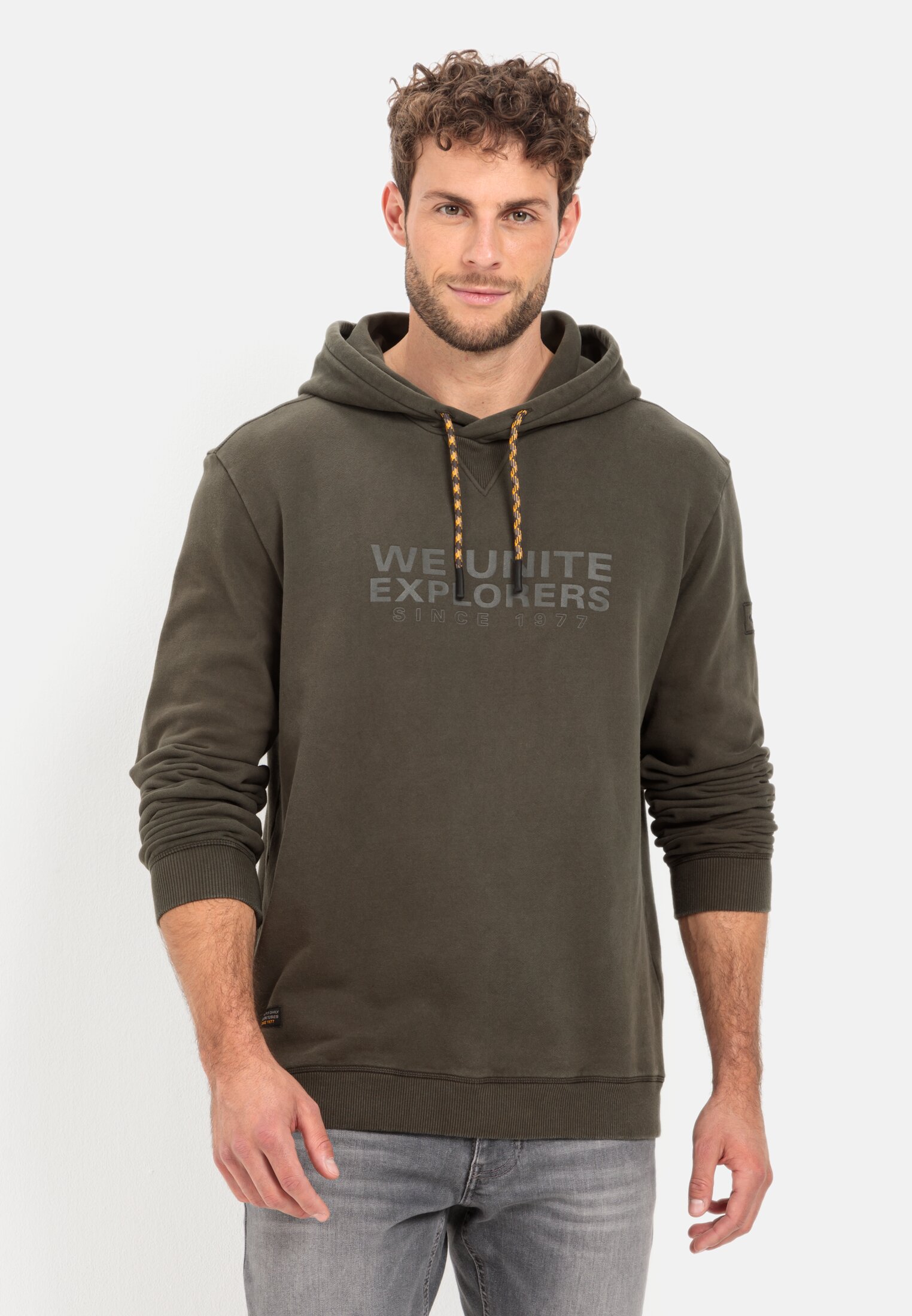 Herren Sweatshirt hood in Khaki | for S with