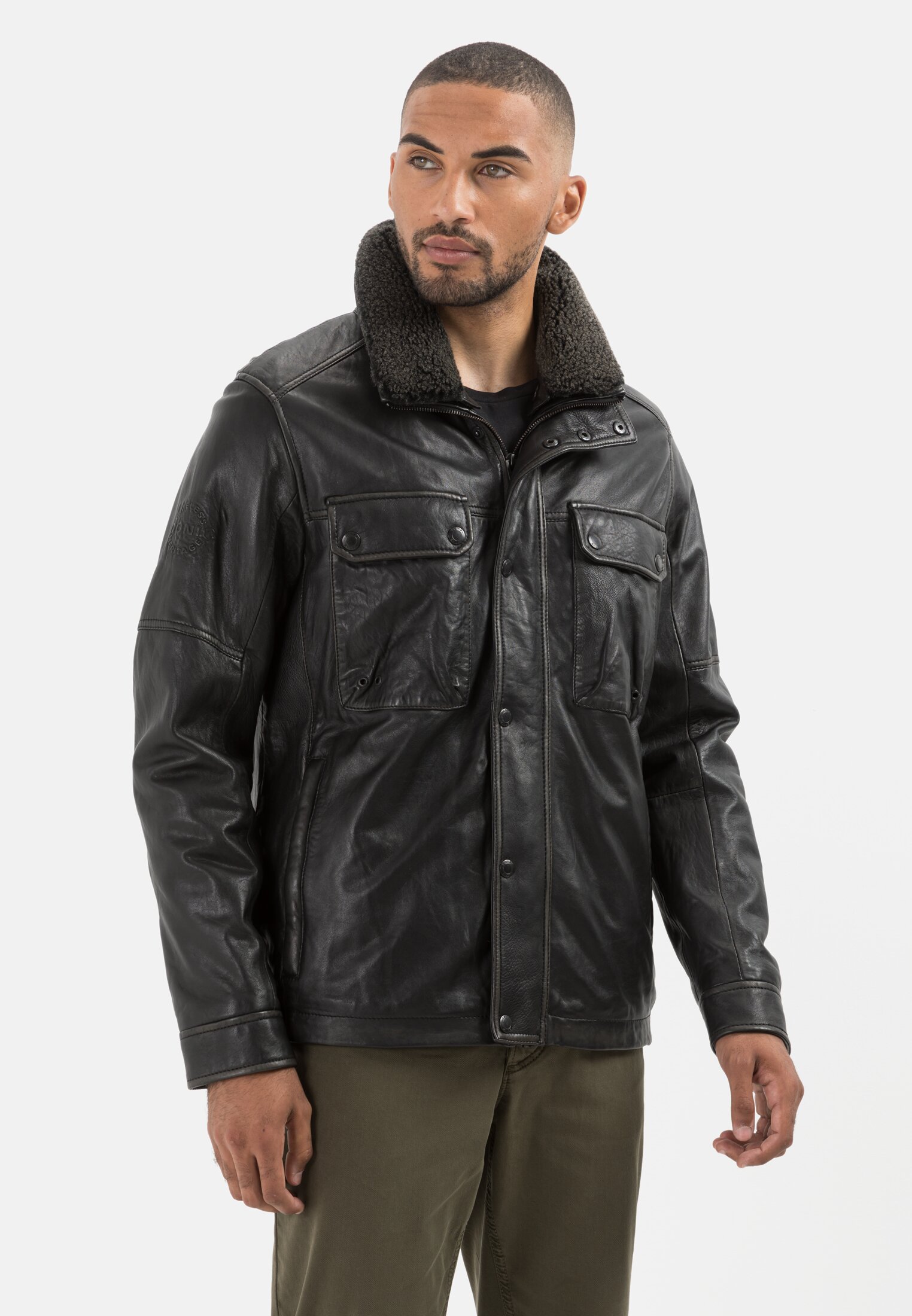 Leather jacket for Herren in Anthracite | 48 | camel activ