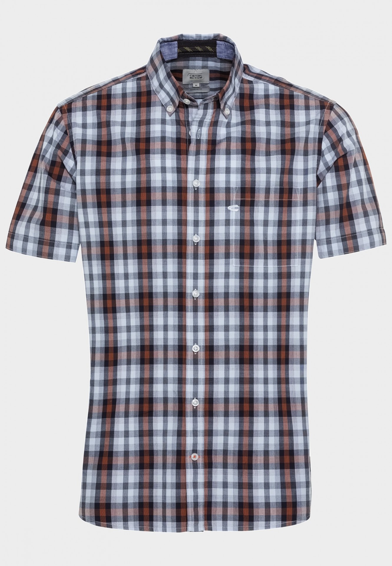 Cotton short sleeve check shirt | Light Blue | S | 409233-5S35-45-S